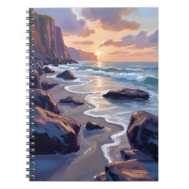 Caderno Espiral Big Sur, Pintura Artística da Costa da Califórnia