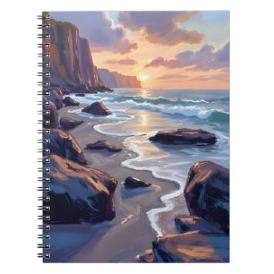 Caderno Espiral Big Sur, Pintura Artística da Costa da Califórnia