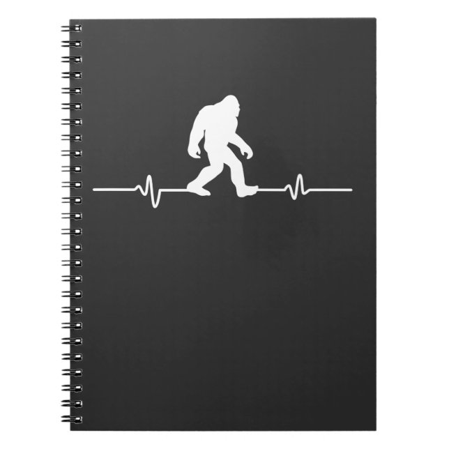 Caderno Espiral Bigfoot Heartbeat Humor Funny Sasquatch Fan (Frente)