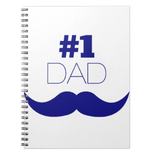 Caderno Espiral Bigode azul do pai #1 - número um