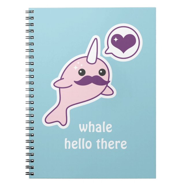 Caderno Espiral Bigode Narwhal (Frente)