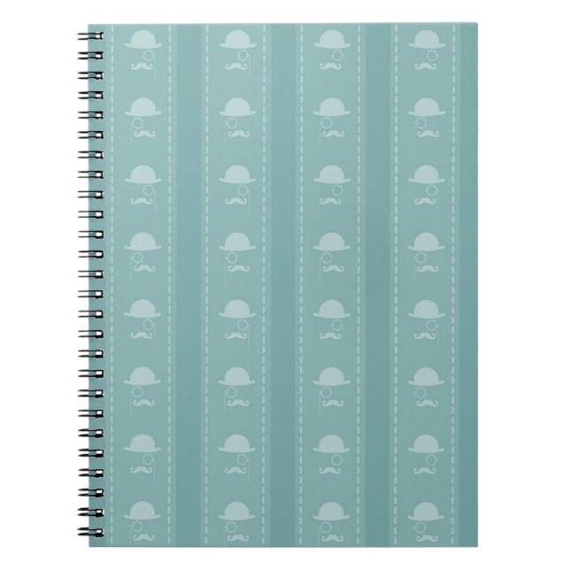 Caderno Espiral bigodes e chapéus (Frente)