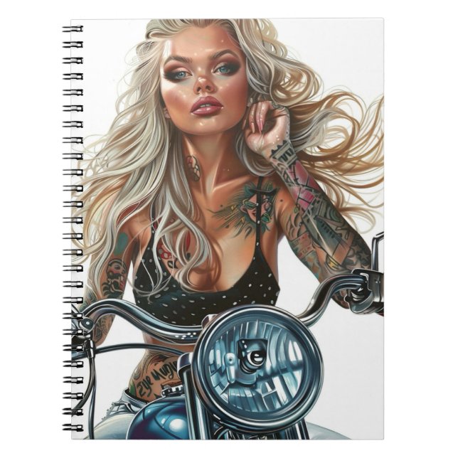 Caderno Espiral Biker Babe12 (Frente)