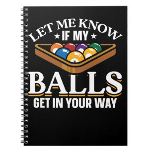 Caderno Espiral Billiards Engraçado cita Jogadores Piscinas