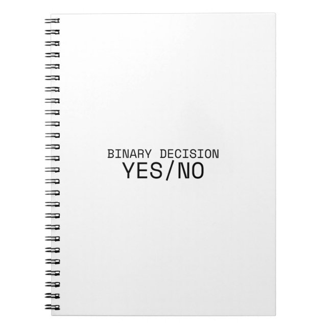 Caderno Espiral Binary Decision Yes No Minimalist Industrial  (Frente)