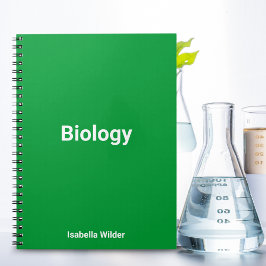 Caderno Espiral Biologia Simples Personalizada/Verde da Ciência