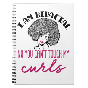 Caderno Espiral Biracial Mixy Girl Curls Engraçadas Mulheres De Ca