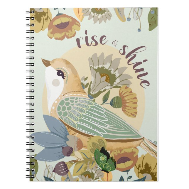 Caderno Espiral Bird Folk Art (Frente)