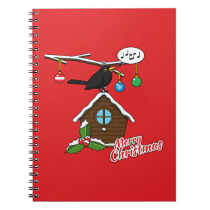Caderno Espiral Bird House Feliz Natal