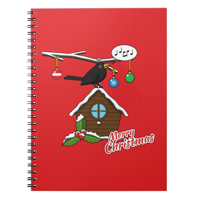 Caderno Espiral Bird House Feliz Natal (Frente)