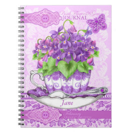 Caderno Espiral Birds Flower e Gem Fevereiro Lace