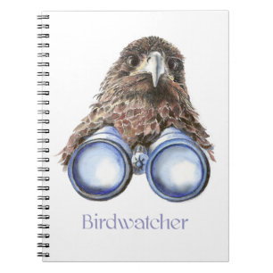 Caderno Espiral Birdwatcher Hawk Bird Vendo Você Humor