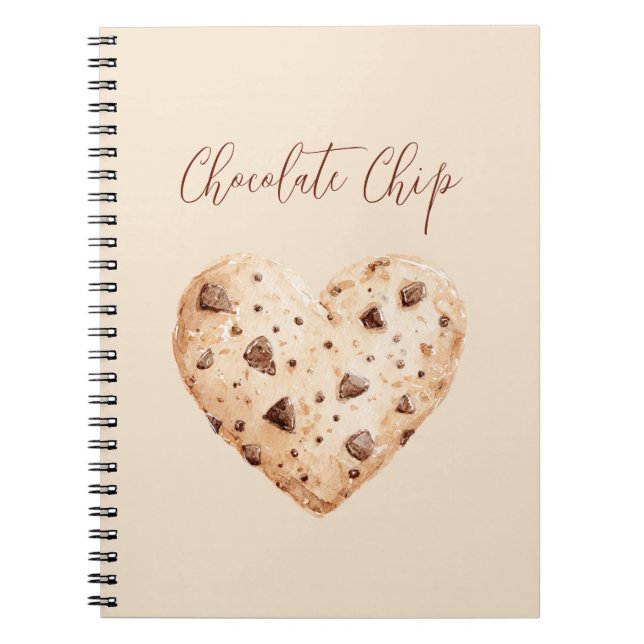 Caderno Espiral Biscoito Coração com Pedacinhos de Chocolate (Frente)