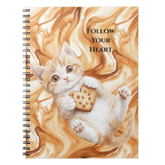 Caderno Espiral Biscoito de Gato Creme Caramelo (Frente)
