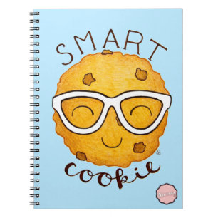 Caderno Espiral Biscoito Inteligente, Biscoito Bonito Com Óculos