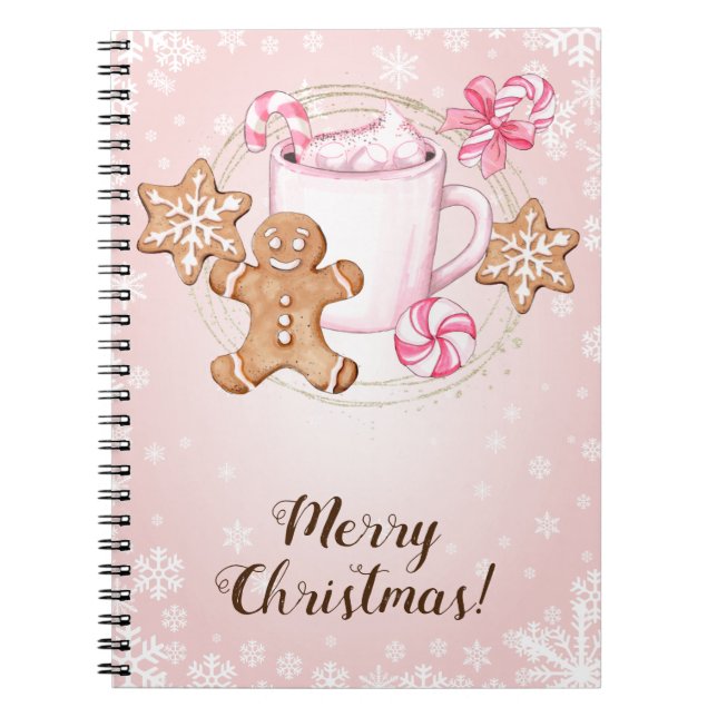 Caderno Espiral Biscoitos e cacau quente Natal (Frente)