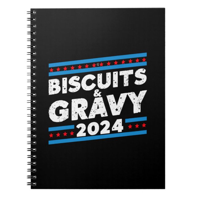 Caderno Espiral Biscoitos e Gravy 2024 Eleição Presidencial (Frente)