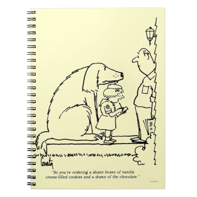 Caderno Espiral Biscoitos pedindo (Frente)