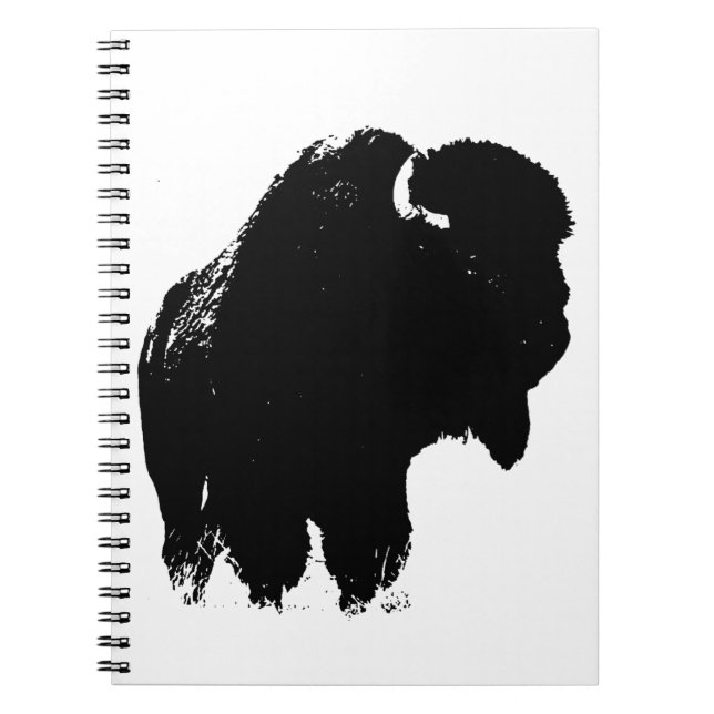 Caderno Espiral Bison Buffalo, Pop de Arte Negra (Frente)