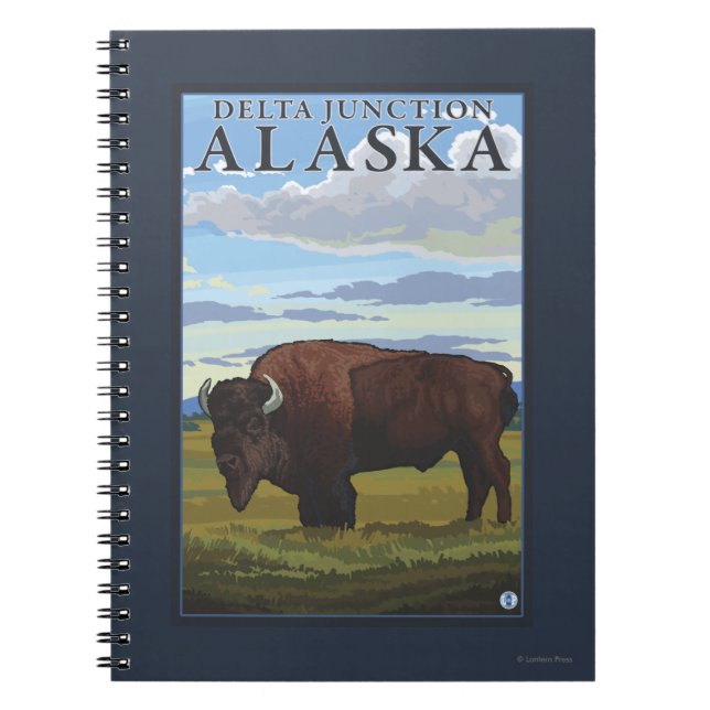 Caderno Espiral Bison Scene - Delta Junction, Alaska (Frente)
