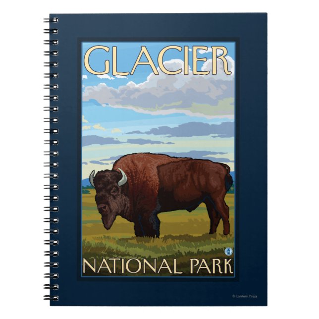 Caderno Espiral Bison Scene - Glacier National Park, MT (Frente)