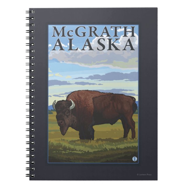 Caderno Espiral Bison Scene - McGrath, Alaska (Frente)