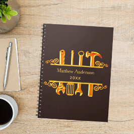 Caderno Espiral Bistre marrom gold tools home para reparação de ca