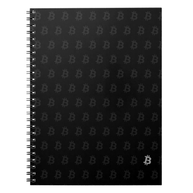 Caderno Espiral Bitcoin Preto (Frente)