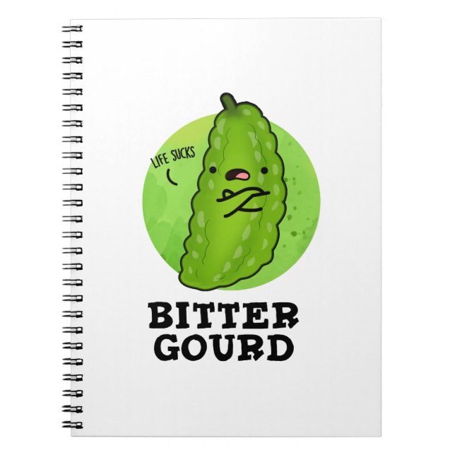 Caderno Espiral Bitter Gourd Engraçado Veggie Pun (Frente)