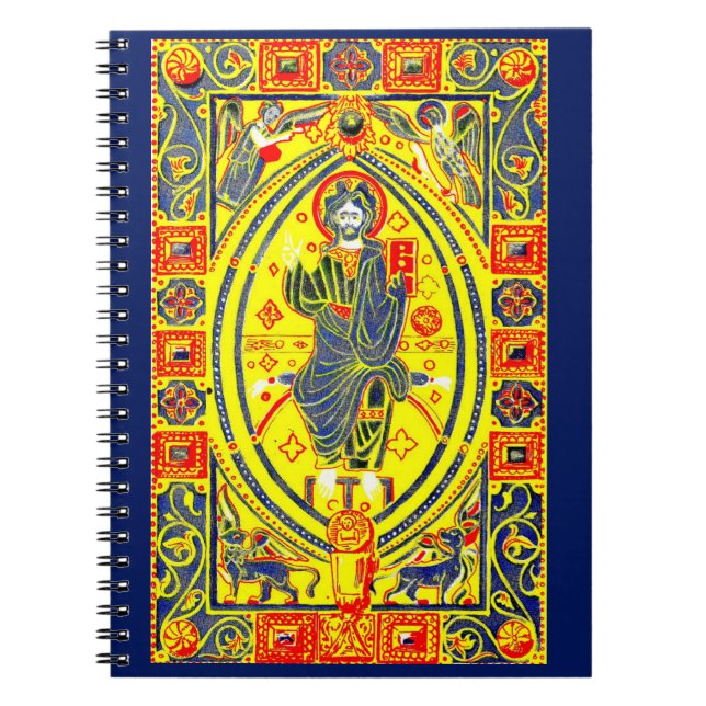 Caderno Espiral Bizantino, arte popular Jesus (Frente)