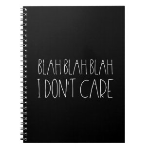 Caderno Espiral Blá - blá, eu não me importo a pia batismal bra