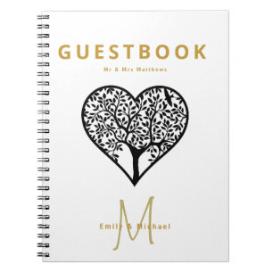 Caderno Espiral Blac Dourado do Livro de Casamento de Casamento de