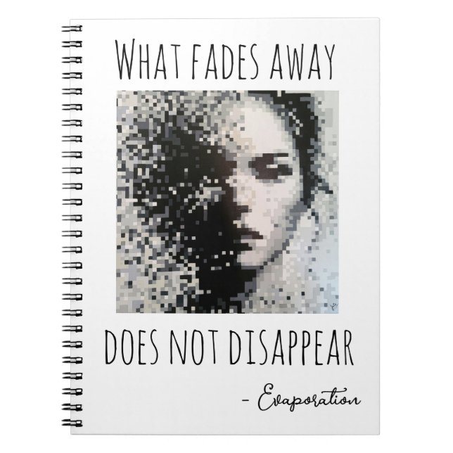 Caderno Espiral Black and white pixel face painting  (Frente)