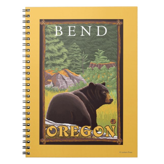 Caderno Espiral Black Bear in Forest - Bend, Oregon (Frente)