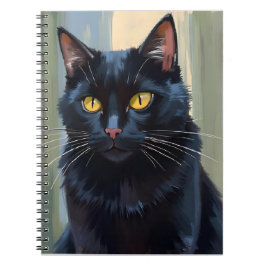 Caderno Espiral Black Cat | Pretty Kitten Watercolor