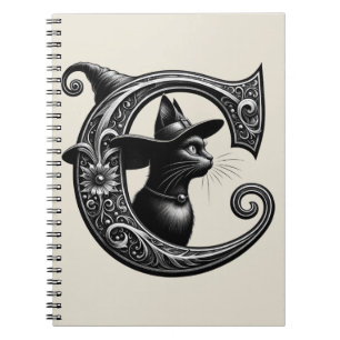 Caderno Espiral Black Cat Witchy - Letra C Magic Spell