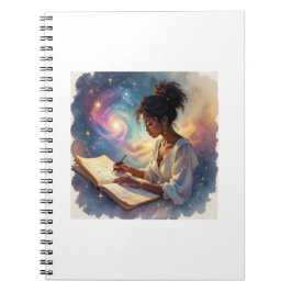 Caderno Espiral Black Female Writing in a Journal