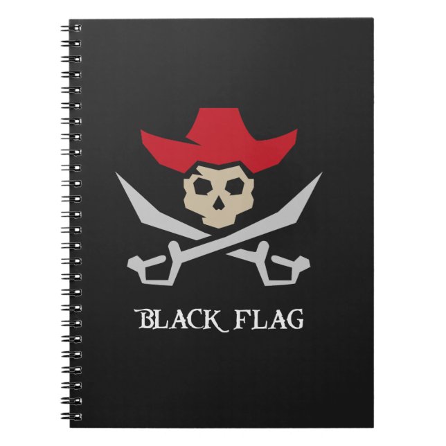 Caderno Espiral Black Flag Pirate Skull (Frente)
