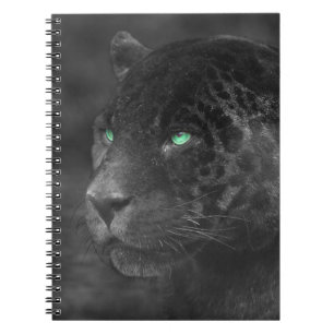 Caderno Espiral Black Jaguars Emerald Gaze