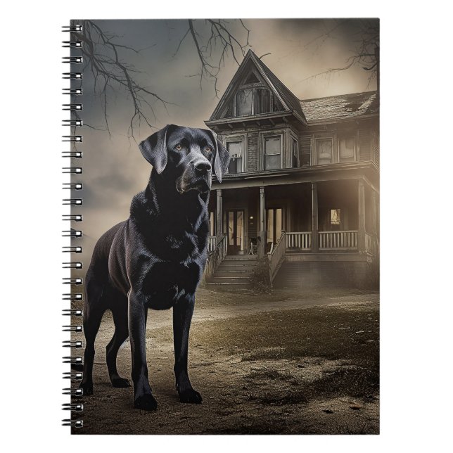 Caderno Espiral Black Labrador Halloween Scary (Frente)