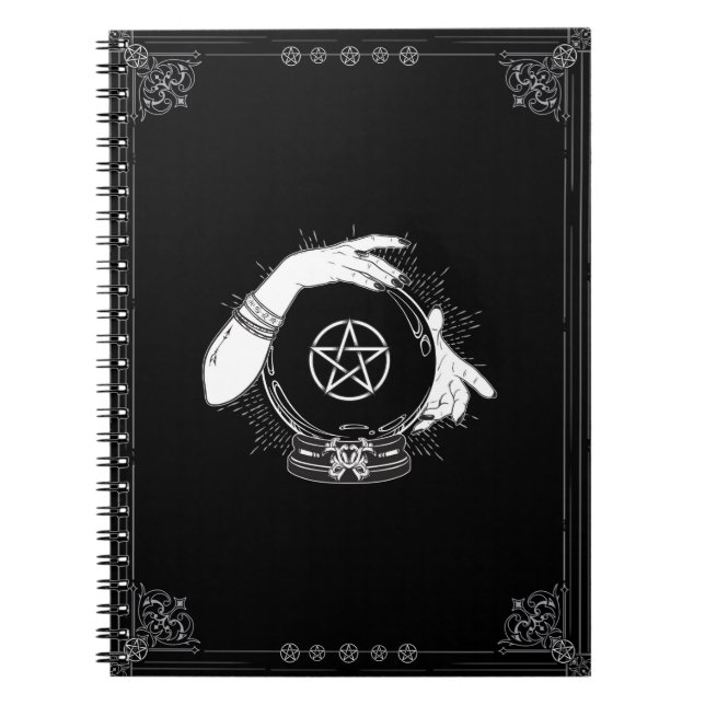 Caderno Espiral Black Mystic Fortune Teller Mystical Crystal Ball (Frente)