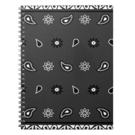 Caderno Espiral Black Paisley Bandana Birthday Hip Hop Rap Scarf