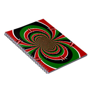 Caderno Espiral Black Red Green Kenya Hakuna Matata