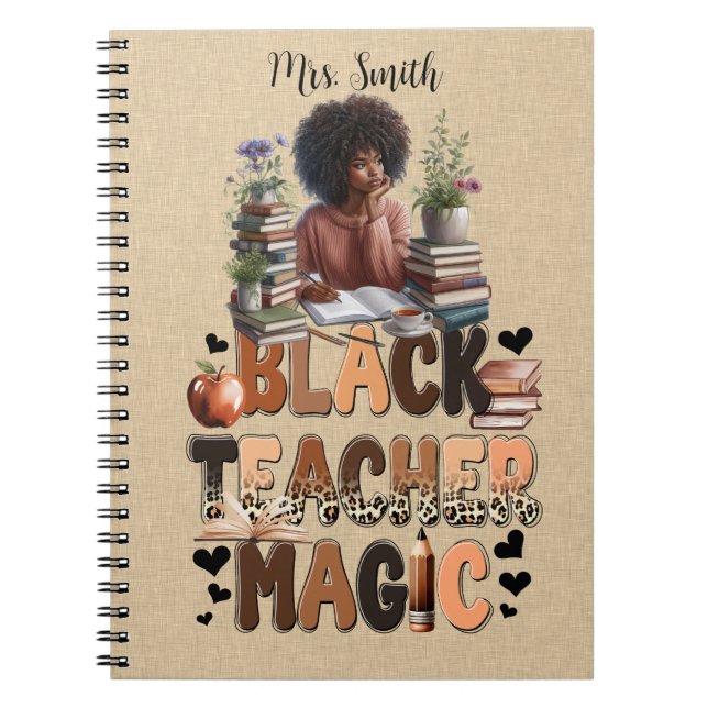 Caderno Espiral Black Teacher Custom Journal (Frente)