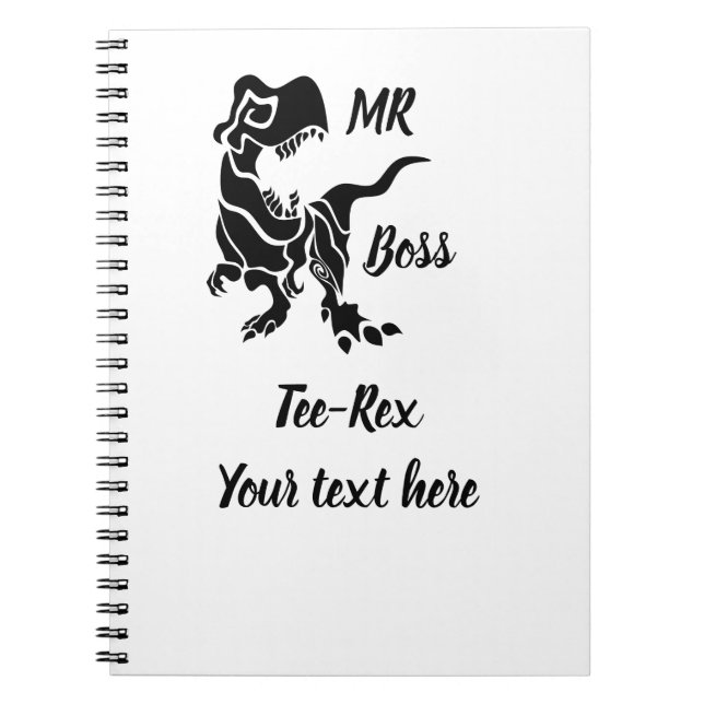 Caderno Espiral Black Trex, o Chefe Dino (Frente)