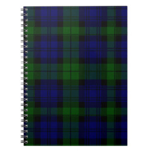 Caderno Espiral Black Watch Tartan Blue Green Xadrez