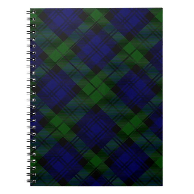 Caderno Espiral Black Watch Tartan Blue Green Xadrez (Frente)