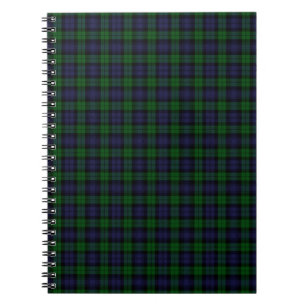 Caderno Espiral Black Watch Tartan Xadrez Scottish Xadrez Patterno
