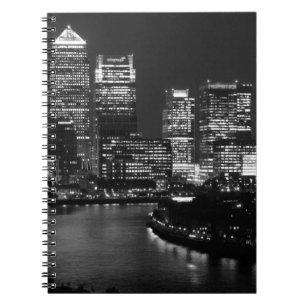 Caderno Espiral Black White City Night UK Viagem