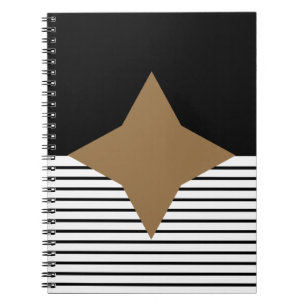 Caderno Espiral Black White Colorblock e Brown Diamond